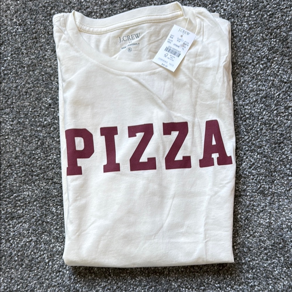J.Crew White Men’s Pizza Graphic Tee XL
